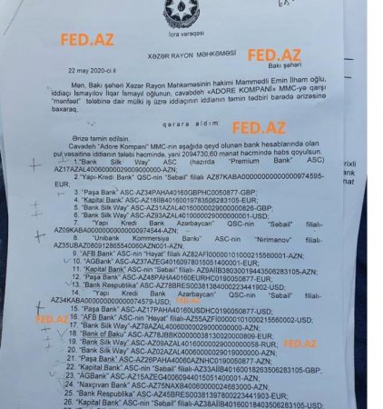 "İdeal"ın bank hesablarına həbs qoyuldu - FOTOFAKT