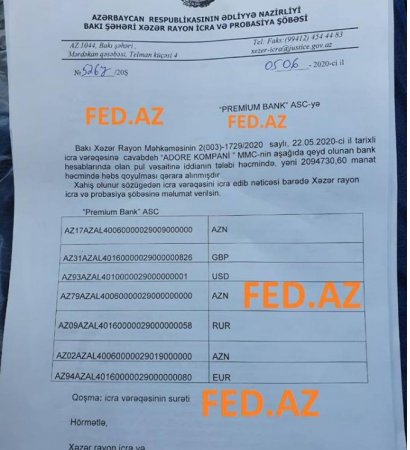"İdeal"ın bank hesablarına həbs qoyuldu - FOTOFAKT