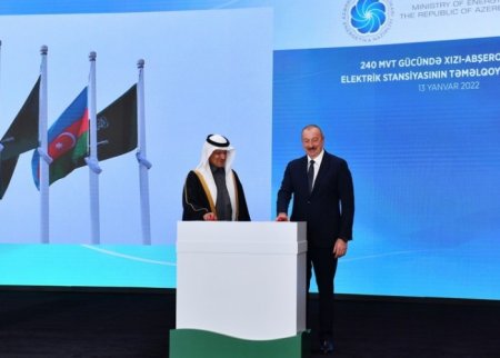 Prezident "Xızı-Abşeron" Elektrik Stansiyasının təməlqoyma mərasimində - FOTOLAR (YENİLƏNİB)