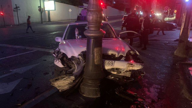 Bakıda polislər qəzaya düşdü