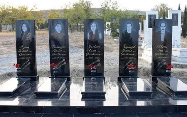 Ailə başçısı cəbhədə sağ qaldı, 5 üzvü evdə şəhid oldu - Foto